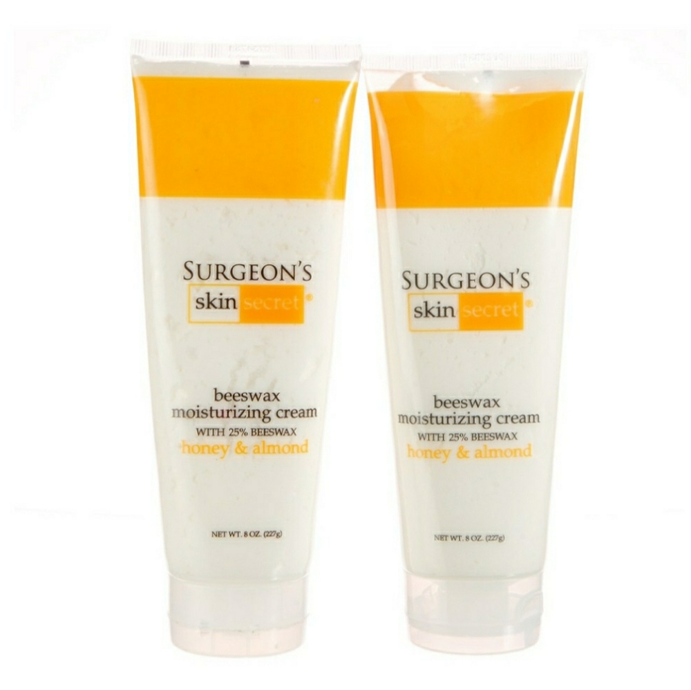 Surgeon's Skin Secret Beeswax Moisturizing Cream 8oz. Tube Duo  Honey & Almond